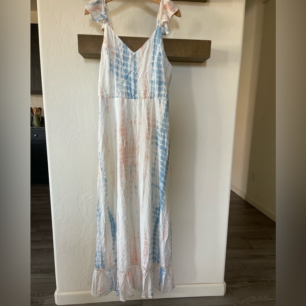 Japna| Boutique Tie Dye Pastel, Short Sleeve Full Length Maxi Dress•••Large